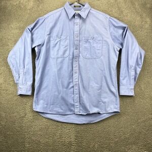 Vtg Fieldmaster Shirt Men XL Tall Blue Long Sleeve Button Up Shirt‎ USA Made